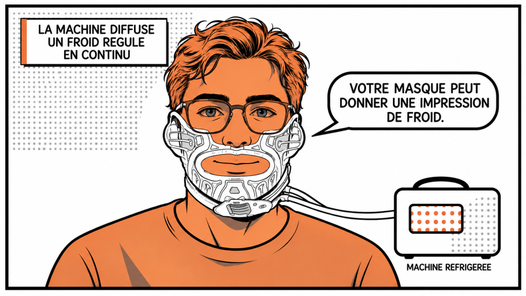 Machine de cryothérapie et masque réfrigérant après chirurgie orthognathique